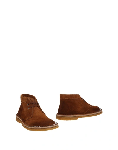 Shop Prada Ankle Boots In Camel
