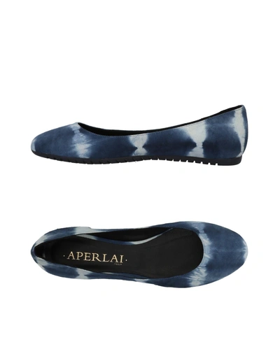 Shop Aperlai Ballet Flats In Blue