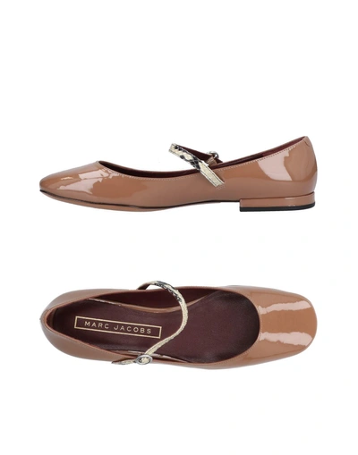 Shop Marc Jacobs Ballet Flats In Camel