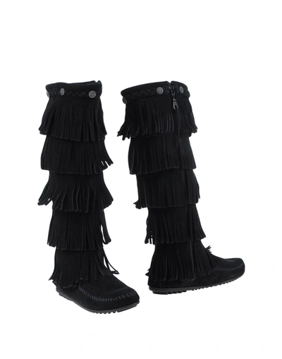 Shop Minnetonka Knee Boots In Black