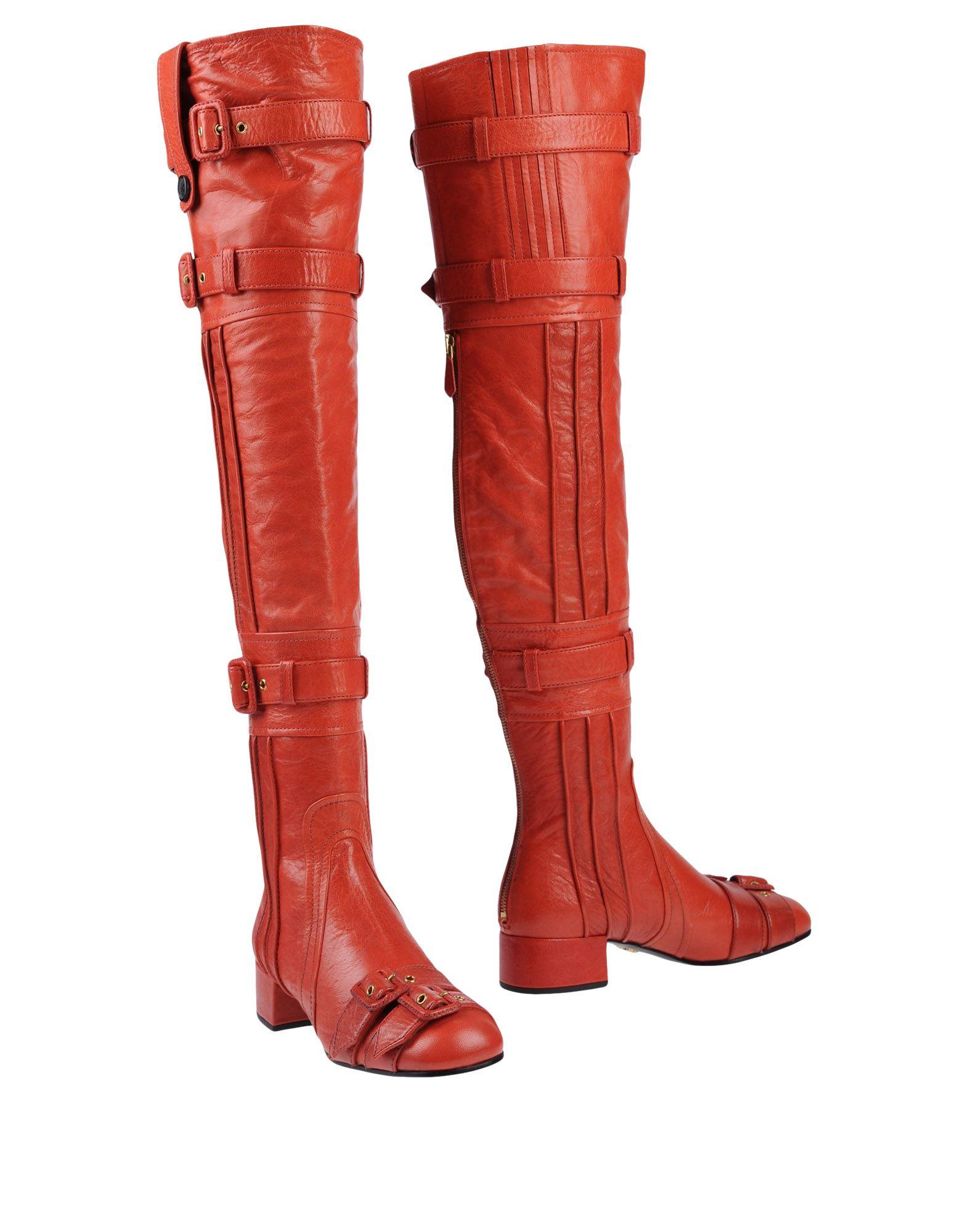 prada red boots