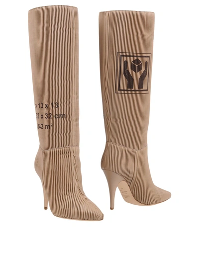 Shop Moschino Boots In Beige