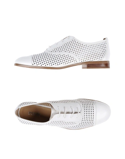 Shop Michael Michael Kors Laced Shoes In White