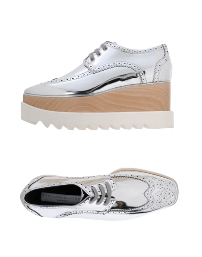 Shop Stella Mccartney Lace-up Shoes In Silver