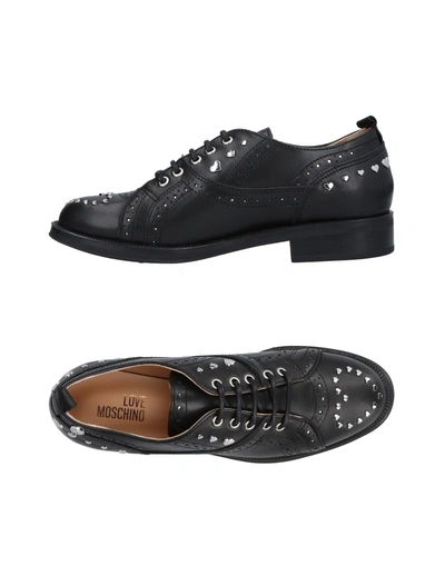 Shop Love Moschino Lace-up Shoes In Black