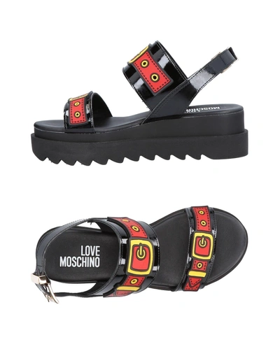 Shop Love Moschino Sandals In Black