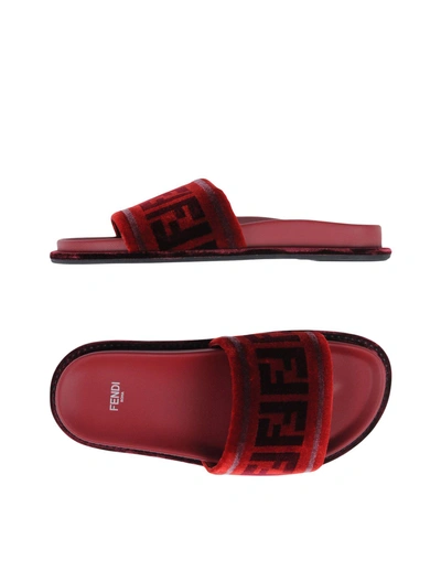 Shop Fendi Sandals In Red