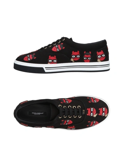 Shop Dolce & Gabbana Man Sneakers Black Size 7 Cotton, Calfskin