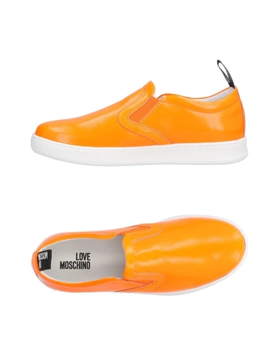 Shop Love Moschino Sneakers In Orange