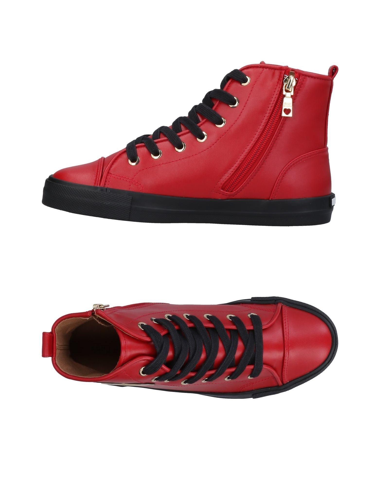 love moschino red sneakers