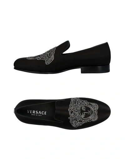 Shop Versace Loafers In Black