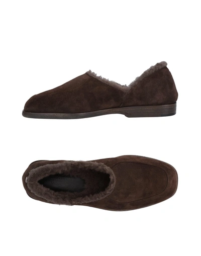 Shop Maison Margiela Loafers In Dark Brown