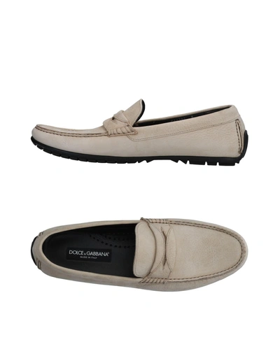 Shop Dolce & Gabbana Man Loafers Beige Size 8.5 Calfskin