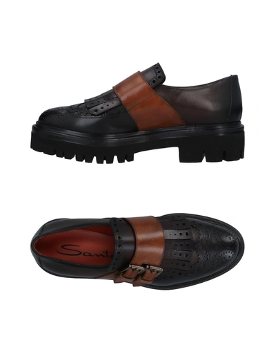 Shop Santoni Loafers In Black