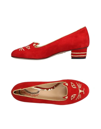 Shop Charlotte Olympia Loafers In Red