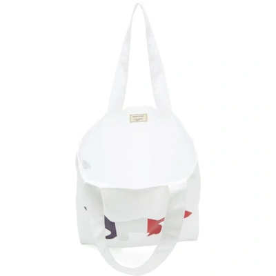 Shop Maison Kitsuné White Fox France Logo Tote