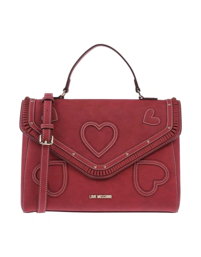 Shop Love Moschino Handbag In Brick Red