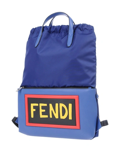 Shop Fendi Backpacks In Bright Blue