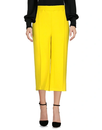 Shop Msgm 3/4-length Shorts In Yellow