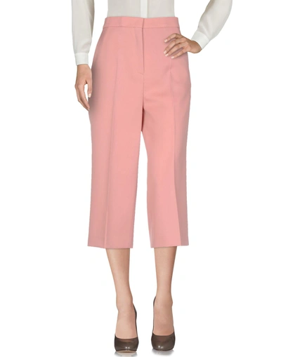 Shop Rochas Cropped Pants & Culottes In Pastel Pink