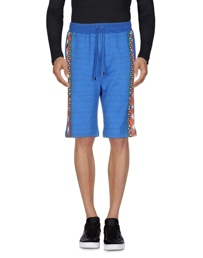 Shop Dolce & Gabbana Man Shorts & Bermuda Shorts Bright Blue Size 28 Cotton