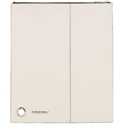 Shop A-cold-wall* White Leather Zip Pouch