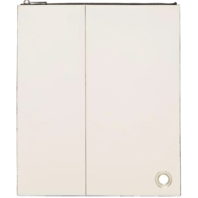 Shop A-cold-wall* White Leather Zip Pouch