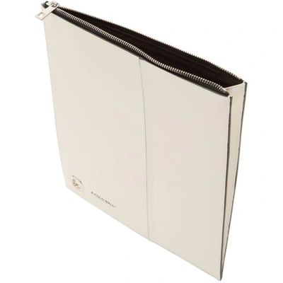 Shop A-cold-wall* White Leather Zip Pouch