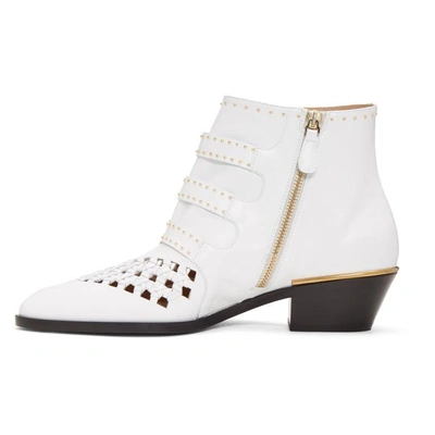 Shop Chloé White Nappa Susanna Boots