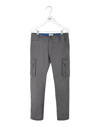 Shop Armani Junior Casual Pants In Lead