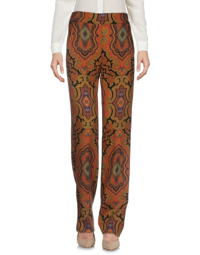 Shop Etro Casual Pants In Brown