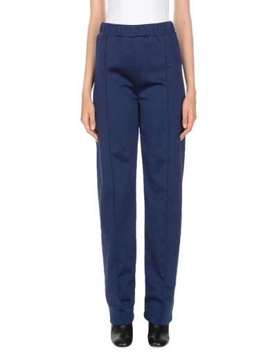 Shop Au Jour Le Jour Casual Pants In Dark Blue