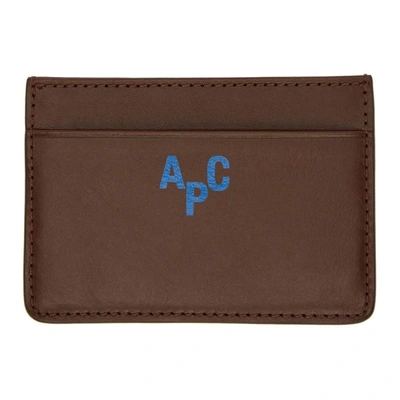Shop Apc A.p.c. Brown Anzo Card Holder In Cai Cafe