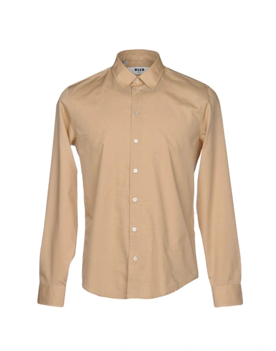 Shop Msgm Shirts In Sand