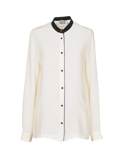 Shop Fausto Puglisi Silk Shirts & Blouses In Ivory