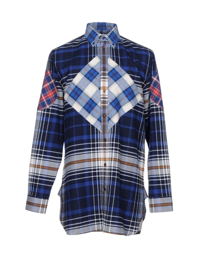 Shop Givenchy Checked Shirt In Blue