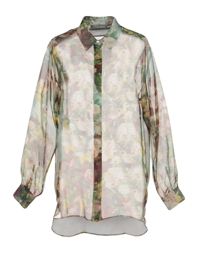 Shop Alberta Ferretti Floral Shirts & Blouses In Light Green