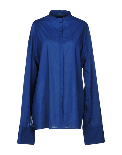 Shop Haider Ackermann Solid Color Shirts & Blouses In Blue