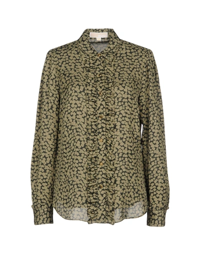 Shop Michael Michael Kors Floral Shirts & Blouses In Military Green