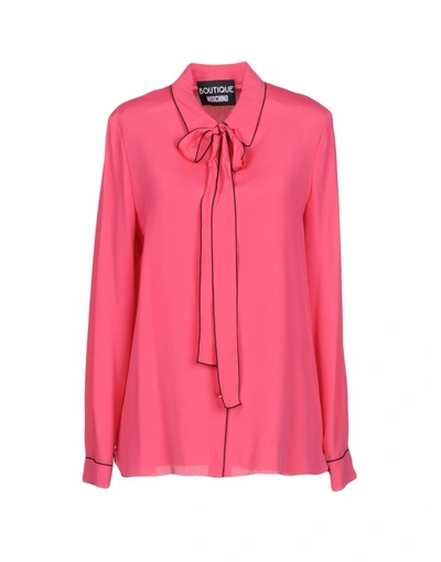 Shop Boutique Moschino Solid Color Shirts & Blouses In Coral