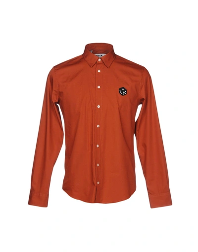 Shop Msgm Shirts In Brick Red