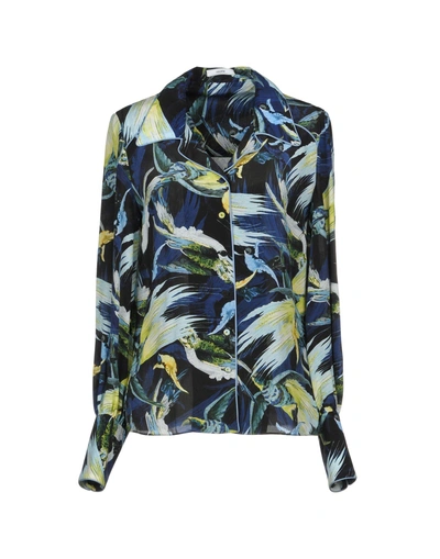 Shop Erdem Floral Shirts & Blouses In Dark Blue