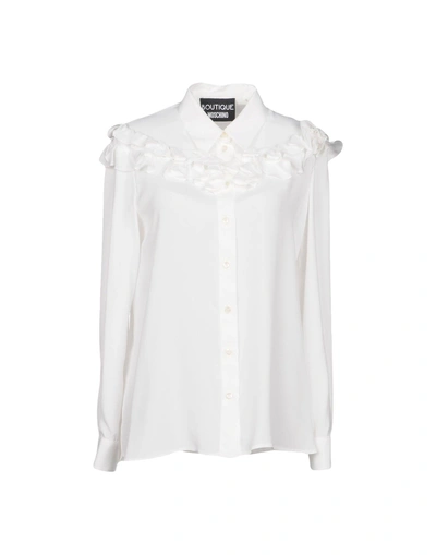 Shop Boutique Moschino Shirts In White
