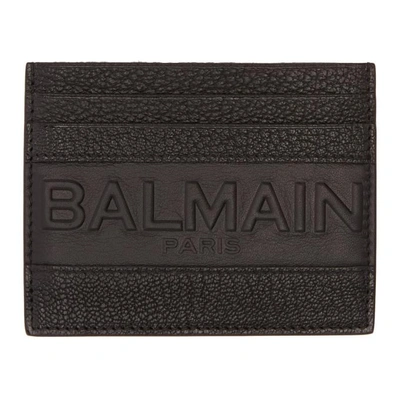 Shop Balmain Black Logo Card Holder