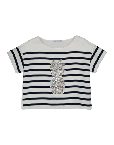 Shop Dolce & Gabbana Toddler Girl Top Ivory Size 6 Silk, Cotton
