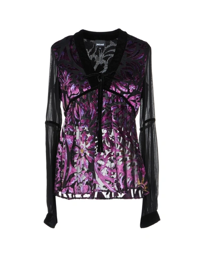 Shop Just Cavalli Woman Top Purple Size 8 Viscose, Polyester