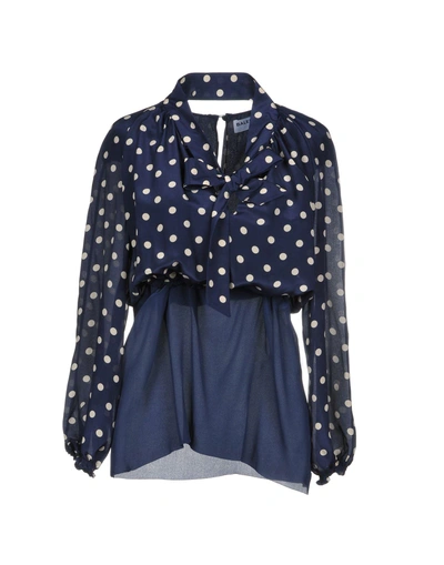 Shop Balenciaga Blouse In Dark Blue