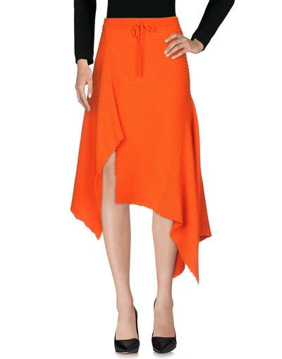 Shop Marques' Almeida Midi Skirts In Orange