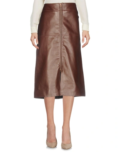 Shop Isabel Marant Midi Skirts In Dark Brown