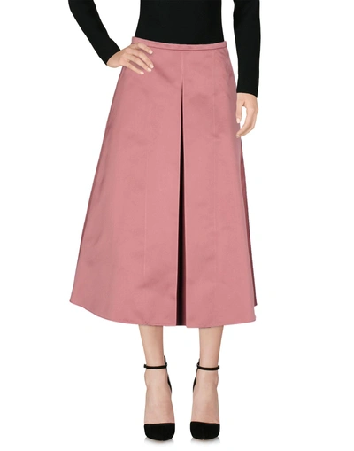 Shop Rochas 3/4 Length Skirts In Pastel Pink